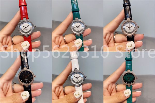 

fashion sun pattern watch quartz wristwatch sapphire number date clock genuine leather calendar dial watch 32mm, Slivery;brown