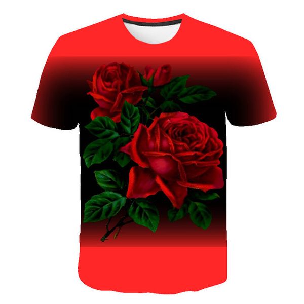

tulip rose flower mens men 3d print shirts kawaii anime harajuku men clothing