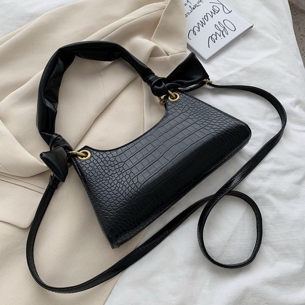 

stone crossbody bag for women vintage pu leather bow handle handbag retro small shoulder bag female purse stone pattern for day