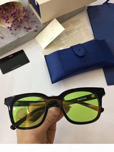 

brand designer-2017 new v brand gm south side sunglasses vintage female blue night glasses korea gentle men women sunglasses oculo feminino, White;black