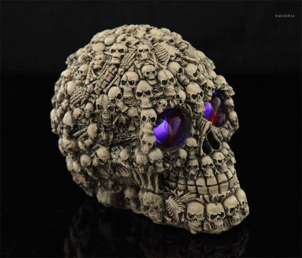 

resin head cosplay special spoof prop halloween led lighting skull accessories scary, Silver