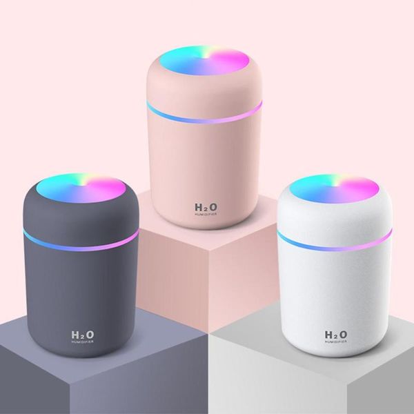 

portable air humidifier ultrasonic aroma essential oil diffuser 300ml colorful led light mini usb mist maker home car suppies