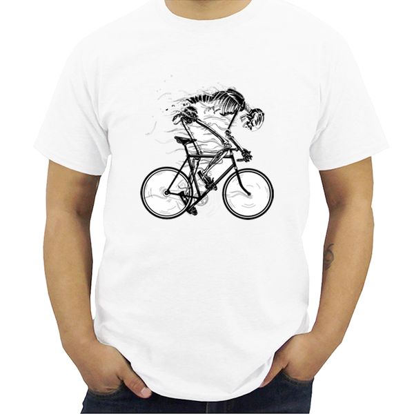 

скелет черепа цикла футболка с коротким рукавом o-образным вырезом graphic tees новый футболки смешной плюс размер tops для мужчин streetwea