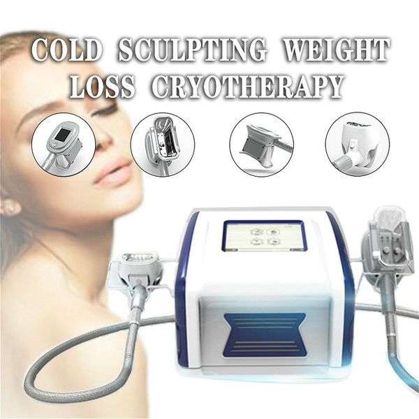 

2020 upgraded cryolipolysis fat e slimming cool technology 4 cryo handle 360° fat ing cellulite removal machine for sale, Black;white