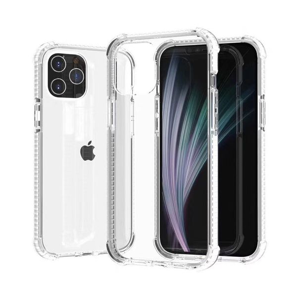 

shockproof hybrid dual colors tpu transparent clear case for iphone 12 5.4 6. 1 acrylic hard back cover for iphone 11 pro xs max 7 8 plus