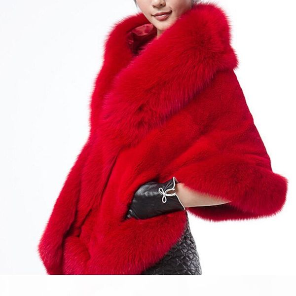 

elegant womens faux mink cashmere winter warm fur coat shawl cape fashion solid ladies faux fur poncho ho704471