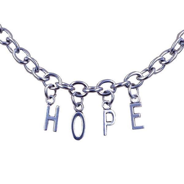 

hope chain necklace stainless steel word letter diy handmade unique men birthday male gift cute punk bd043-052, Silver