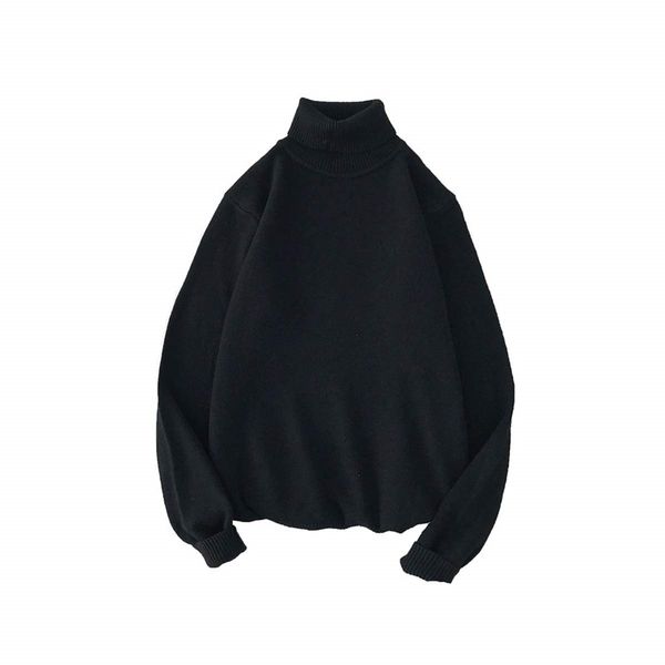 

2020 autumn winter men sweater solid color casual slim fit knitting turtleneck sweater men slim fit knitted pullovers male, White;black