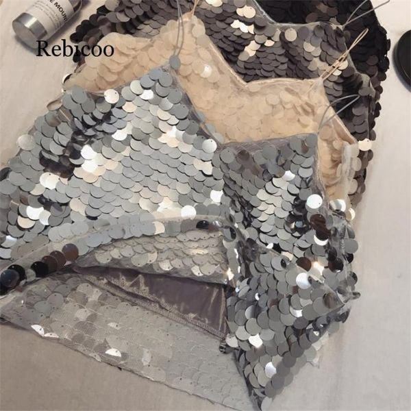 

new fashion summer women sequined vest solid v-neck tank summer outfits lady short paragraph tanks bottomings, Black;white