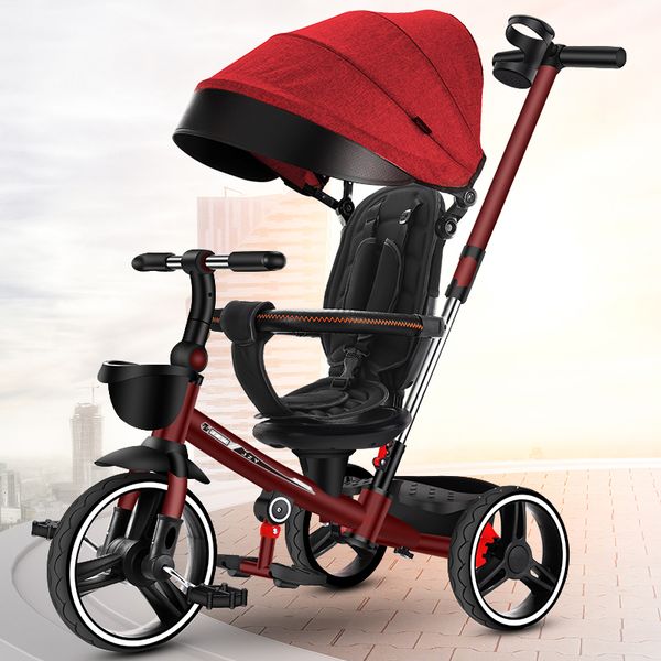 

jinioyo multifunctional baby stroller tricycle riding can sit down can drive foldable russia ing