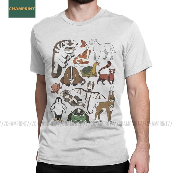 

аватар the last airbender зверинец t shirt для мужчин pure cotton досуга футболки аниме atla bison yip тройник с коротким рукавом top