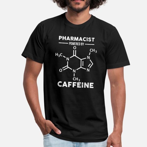

pharmacist powered by caffeine coffee t shirt men custom tee shirt o neck pattern anti-wrinkle comfortable summer style novelty shirt