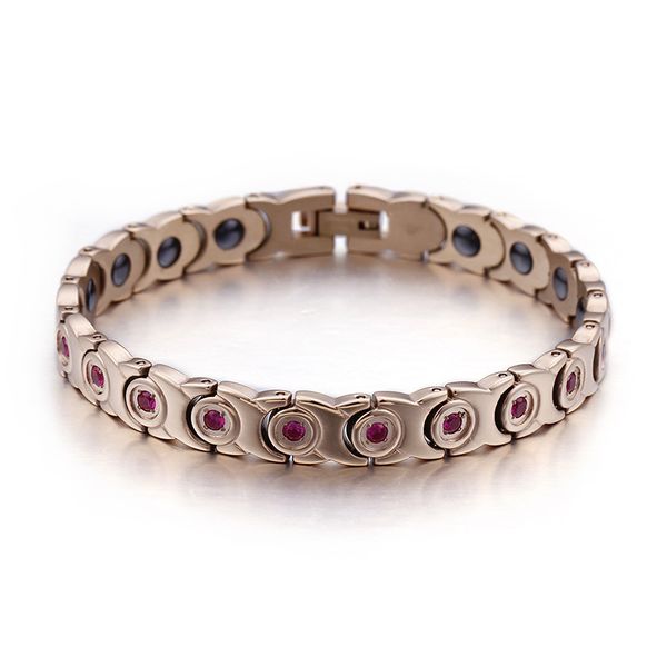 

new ethnic wind magnet ladies jewelry titanium steel rose gold bracelet, Black