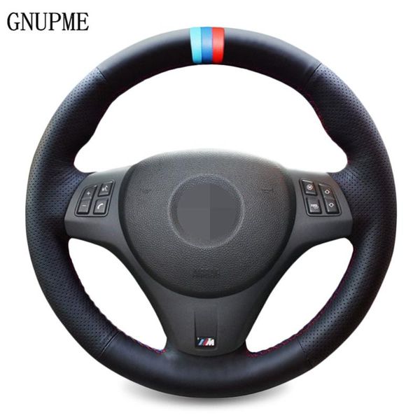 

hand-stitched black artificial leather car steering wheel cover for m sport m3 e90 e91 e92 e93 e87 e81 e82 e88 x1 e84