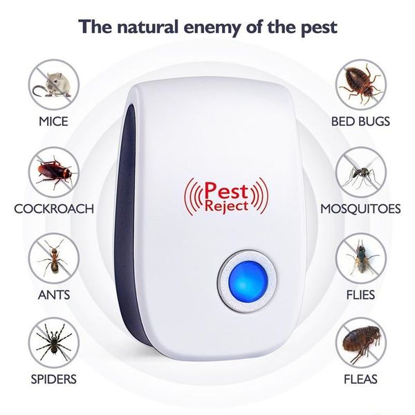 Sistema elettronico di sicurezza domestica intelligente Repellente per parassiti ad ultrasuoni Mosquito Killer Rat Mouse Repellent Anti Rodent Bug Reject HouseOffice Restaurent DHL UPS