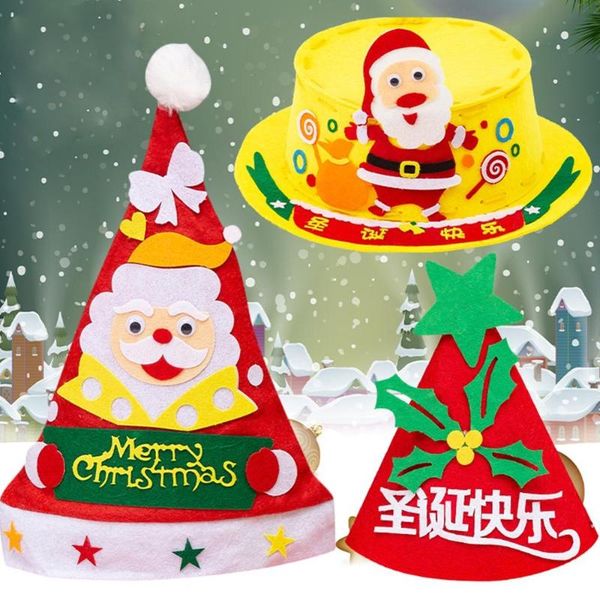 

christmas hat diy kit christmas hat diy handmade interactive production family activity toys various patterns