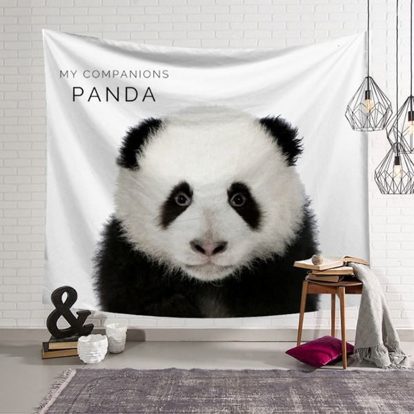 

nordic ins style wall cloth tapestries panda sheep animals printed wall hanging tapestry beach throw towel home decor blanket