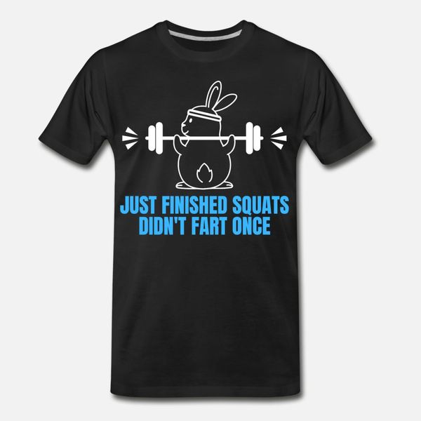 

funny bunny just finished squats workout gym wear t shirt men character short sleeve plus size 3xl clothing gift basic summer pattern shirt