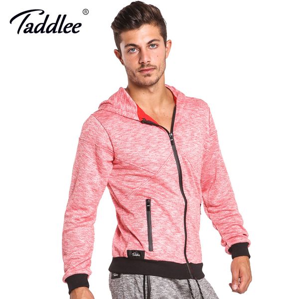 

taddlee brand hoodies men zipper jacket sportswear oversized sweatshirt long sleeve men's t shirt cotton stretch training, Black;blue