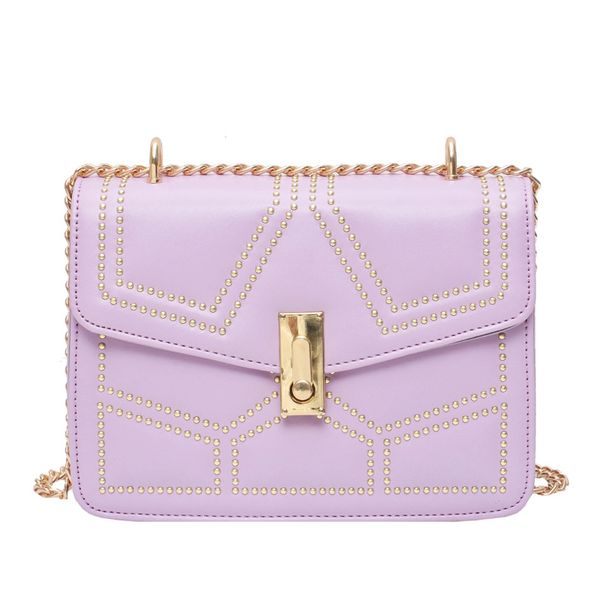 

cross body women's bag 2021 summer wild personality rivet chain crossbody fashion foreign shoulder small square