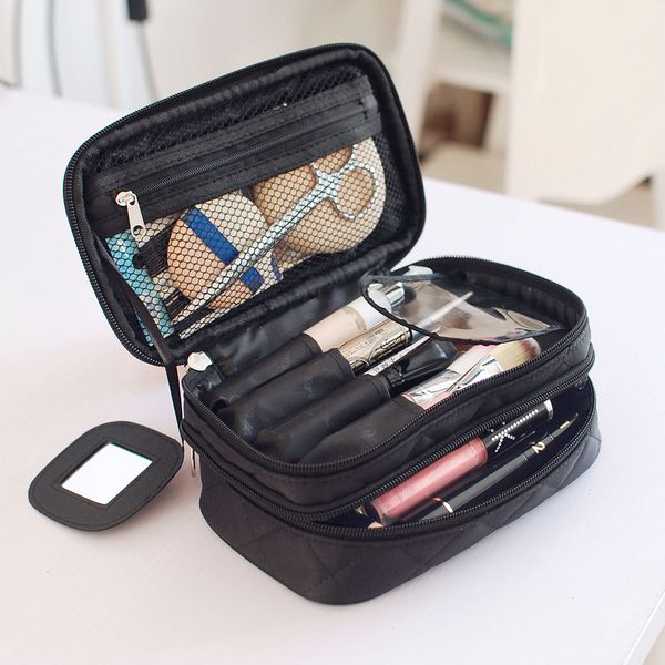 Luxo Cosmetic Bag Professional Makeup Travel Bag Organizador Caso Beleza Necessary compõem armazenamento Esteticista Box