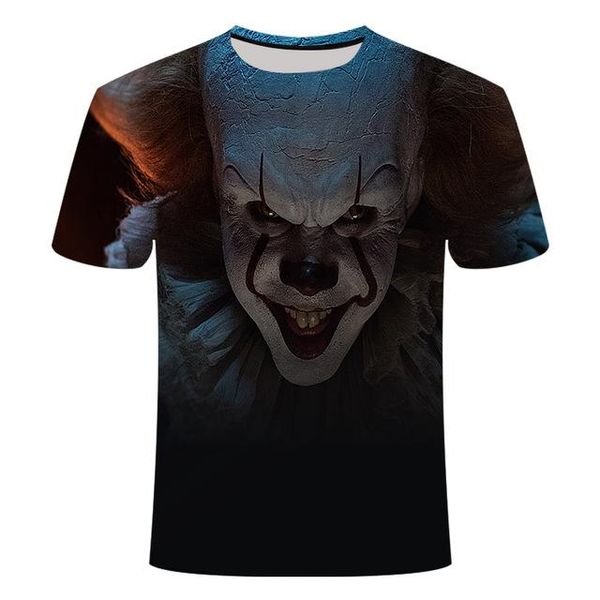 

horror movie it penny wise clown joker cool man 3d print shirts humor harajuku kawaii men clothing