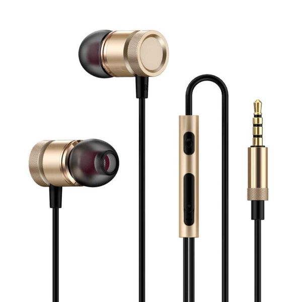 

3.5mm wired gaming headset hifi bass wired earphone metal in-ear earbuds sports music earphones with microphone dropshipping new