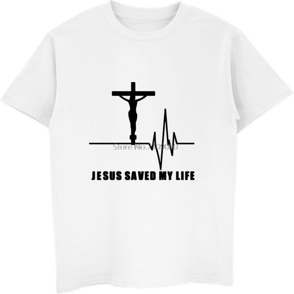 

jesus saved my life t shirts men new summer short sleeve cotton fashion faith christian t-shirts tees harajuku streetwear