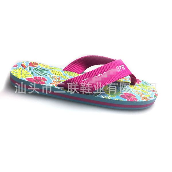 

selling thermal printing ribbon female eva flip-flops embroidery sole hollow out incoming sample custom, Black