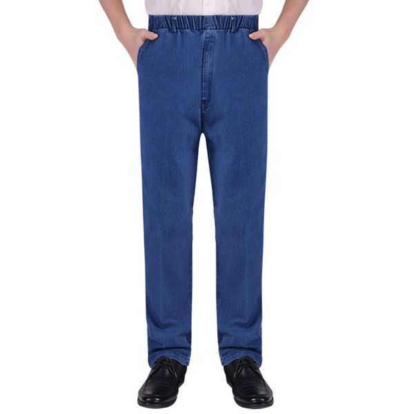 

2020 men jeans spring summer cotton straight classic male denim pants overalls brand designer men jeans size l-5xl, Blue