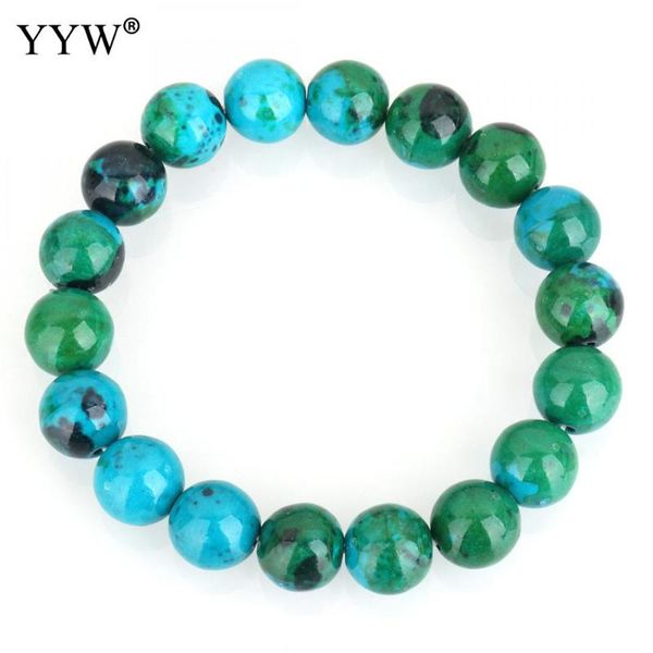 

2020 4mm 6mm 8mm 10mm 12mm stone beads chrysocolla bracelet round beads bracelets & bangles for women's pulseras mujer, Black