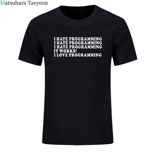 

male t-shirts summer new i hate programming funny computer programmer coding t shirts short sleeve o neck fashion cotton