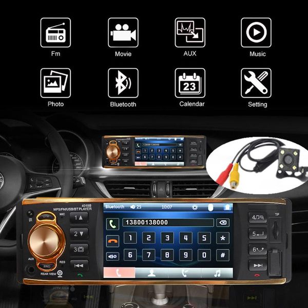 

rear view 1 din car radio stereo autoradio auto radio usb bluetooth handsmp5 player reverse image auto one din android
