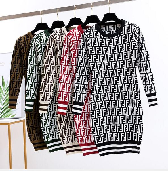 

2020 fashion women's sweaters round neck knitwear classic hoodie medium length pure cotton lovers sweater ff, White;black