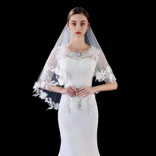 

veil two accessories comb veils with in layer lace wedding bridal tulle stock edge wzdfp, Black