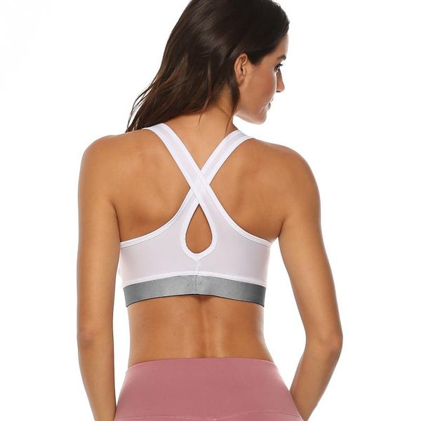 

models back cross hollow-out sports underwear womens quick dry breathable yoga fitness bra /30, White;black