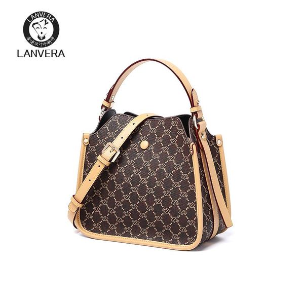 

2020 european and american fashion shoulder bags designer bag female retro bucket bag old pattern handbag gift bag l9687