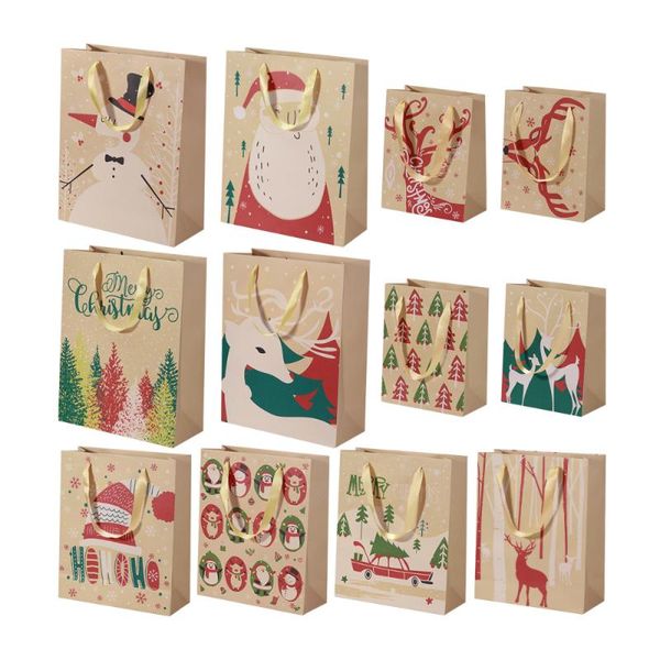 

tinksky 24pcs gift bag useful kraft paper bearable wrapping bags for christmas