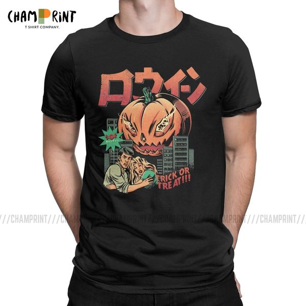 

the killer pumpkin t-shirts for men horror halloween gift casual cotton tees o neck short sleeve t shirts new arrival