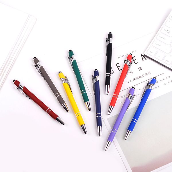 

ballpoint pens creative color touch screen pen multicolor press metal business advertising gift, Blue;orange