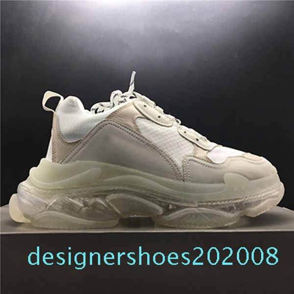 

with box 2019 mens and womens casual shoes triple s clear sole white black green brand designer trainers 36-45 d08