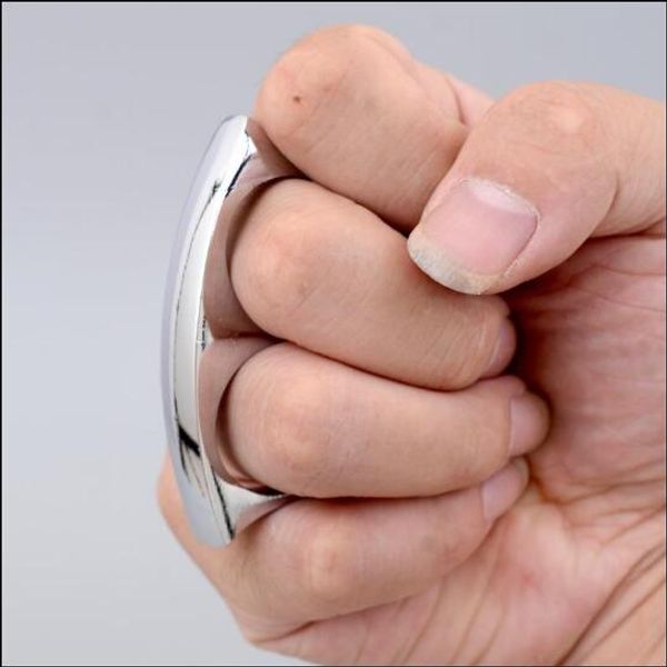 

double finger brass knukles holy spiritus mundus nmaed iron dusters fist tactical survival self defense edc tool, Slivery;golden