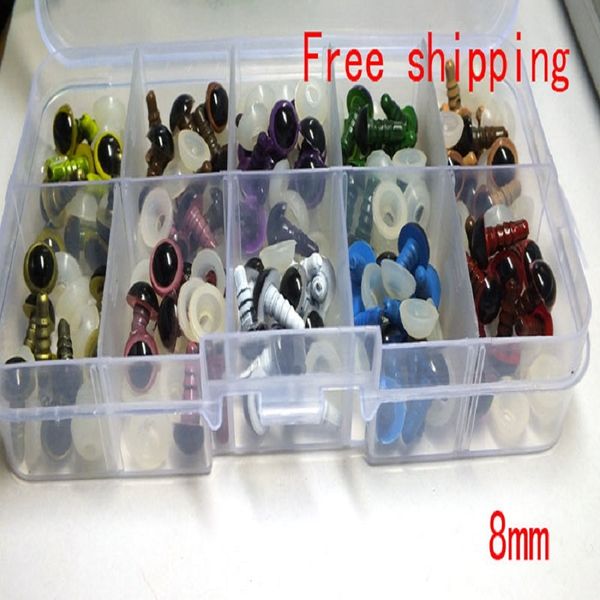 

100pcs toy eyes 8mm color safety eyes for crochet doll with box totally