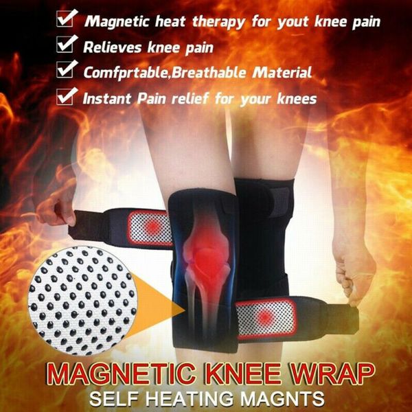 

elbow & knee pads 2pcs/lot self heating pad magnetic thermal therapy arthritus support brace protector, Black;gray