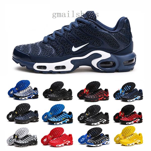 

tn plus 2020 new designer men kpu breathable mesh shoes man shoes tn sport requin black running shoes super size eur 40-47 g5am
