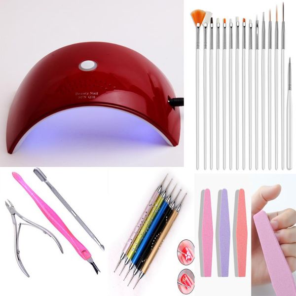 

nail art kits manicure set 36w/12w uv led lamp dryer tools brushes gel polish for