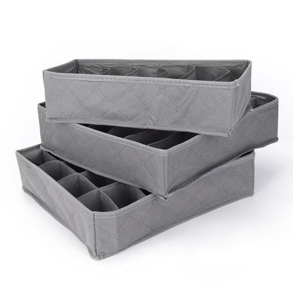 

storage boxes & bins 3pcs/lot 3 in 1 bamboo box container drawer divider lidded closet for ties socks bra underwear organizer