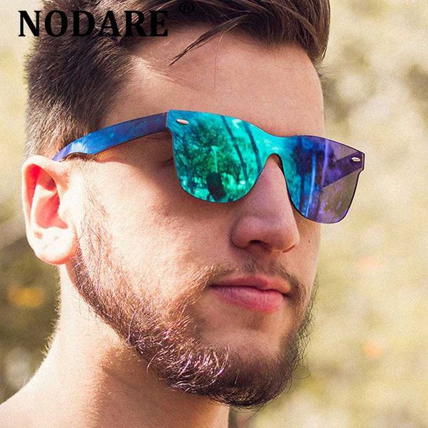 

nodare 2020 vintage driver goggles men rimless sunglasses woman brand design travel square frame sun glasses male oculos gafas, White;black