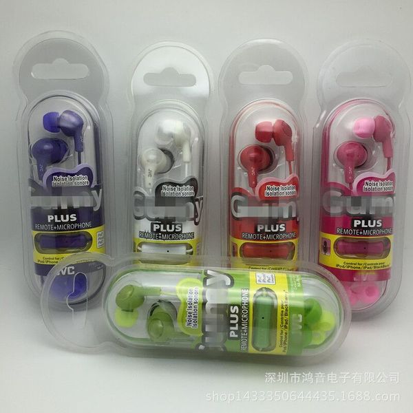 

gumy gummy earphone colorful earbuds 3.5mm headphone ha-fr6 gumy plus with mic for smart android phone with retail package
