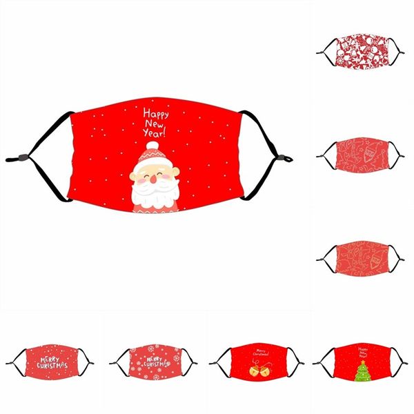 

reusable mascarilla dust fashion face mask with pm2.5 filter element child mouth respirator red christmas santa claus protect 4 2xt b2